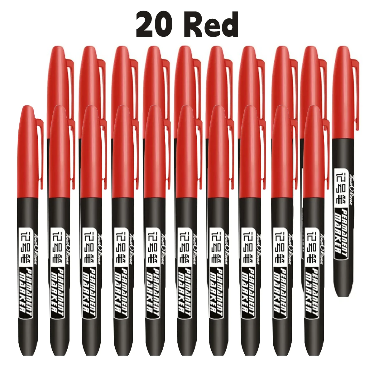6 PCS Permanent Marker Pen Manga Drawing Markers Black Blue Red Waterproof Ink Sketch Pens Stationery Art School Supplies - AliExpress 21 - Color : Red-20PCS
