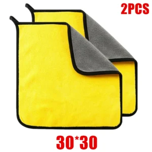 1/2/6pcs Microfiber Cleaning Towel Thicken Soft Drying Cloth Car Body Washing Towels Double Layer Clean Rags Car Accessories - AliExpress 34 - Color : 30x30 2pc