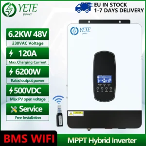 YETE 6.2KW 4.2KW Hybrid Solar Inverter On Grid Pure Sine Wave Inverter 48V 230V Dual Output with MPPT 120A Solar Charger WIFI - AliExpress 44 - Color : 6.2KW 48V WIFI - Ships From : GERMANY