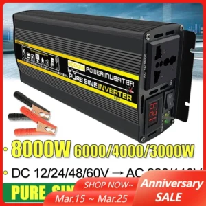 8000/6000/4000/3000W Pure Sine Wave Inverter Car Outdoor Power Outage 12/24/48/60V TO 220V 110V Power Inverter Charger Adapter - AliExpress 13 - Color : 4000W - Output Voltage : 50Hz 220V (210 230V) - Ships From : China Mainland - Input Voltage : 60V