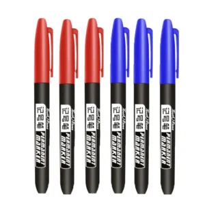 6 PCS Permanent Marker Pen Manga Drawing Markers Black Blue Red Waterproof Ink Sketch Pens Stationery Art School Supplies - AliExpress 21 - Color : 3 Red 3 Blue