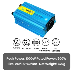 Lvyuan Pure Sine Wave Inverter 2000W DC 12V 24V  to AC 220V 240V Continuous Power 2000W Inverter - AliExpress 34 - Color Name : 12V 1000W EU - Ships From : spain