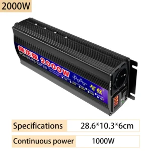 1000W 2000W Pure Sine Wave Inverter DC 12V 17V 24V To AC 220V 60Hz Power Car Inverters With LED Display Converter - AliExpress 13 - Color : 2000W - Socket Type : Europe - Input Voltage : 24V - Output Voltage : 220V60HZ - Ships From : China Mainland