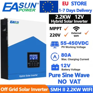 EASUN POWER 2.2KW Hybrid Solar Inverter 12V 230V  Mppt 80A Solar Charge Controller PV Input 450V Pure Sine Inverter EU Stock - AliExpress 13 - Ships From : Poland