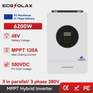 ECGSOLAX 6.2KW Solar Hybrid Inverter 48V 230Vac With MPPT 120A Solar Charger Off-grid Solar inverter Parallel 3 Phase 380V - AliExpress 13 - Color : 6.2KW 48V - Output Voltage : 220-240V - Ships From : france - Input Voltage : With WIFI