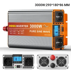 HOULI 7000W High-Power Car Inverter 12V/24V DC to 220V AC Dual EU Plug + USB Port Perfect for Outdoor Truck RV EU Warehouse - AliExpress 13 - Color : 3000W - Socket Type : Europe - Input Voltage : 12V - Output Voltage : 220V-50HZ - Ships From : spain