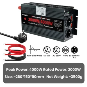 4KW UPS Inverter Charger Pure Sine Wave Solar Inverter DC12/24V To AC 220V/230V110V/120V,For RV,Truck, Solar, Outdoor - AliExpress  - Color Name : 12V EU 230V 50HZ - Ships From : spain