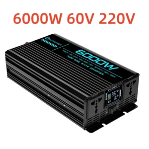 Pure Sine Wave Inverter DC 60V To AC 220V/110V 1000W 1600W 3000W 4000W 5000W 6000W Power Converter Car Solar Inverter - Color Name : 6000W 60V 220V
