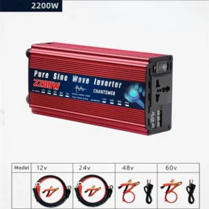 Inverter 12V 220V 2000W 3000W 4000W DC 12v/24v To AC 220v/110v Pure Sine Wave Power Supply Voltage Converter Car Solar Inverter - Color : 2200W - Socket Type : Universal - Input Voltage : 12V - Output Voltage : 220V 50HZ