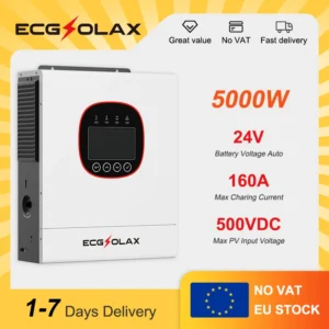ECGSOLAX 6.5KW 48V Solar Hybrid Inverter  220Vac With MPPT 120A Hybrid Solar Inverter Built-in WIFI Off Grid Hybrid Inverter - AliExpress 13 - Color : 5KW 24V - Ships From : france