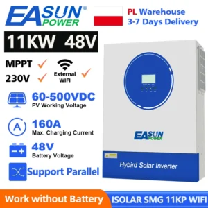 EASUN POWER 11KW Hybrid Solar Inverter 48V 160A MPPT Solar Charger PV 500VDC Pure Sine Off Grid Inverter With WIFI Parallel - AliExpress 13 - Color : SMG-II-11KP-48V-WIIF - Ships From : Poland