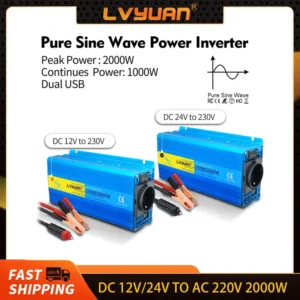 Lvyuan Pure Sine Wave Inverter 2000W DC 12V 24V  to AC 220V 240V Continuous Power 2000W Inverter - AliExpress 34 - Ships From : spain