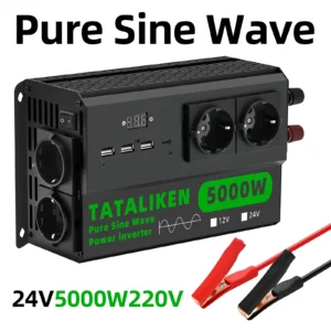 Pure Sine Wave Inverter  4000W/5000W high-power converter  voltage conversion converter adapter EU Socket - AliExpress 34 - Color Name : 24V5000W220VEU-black