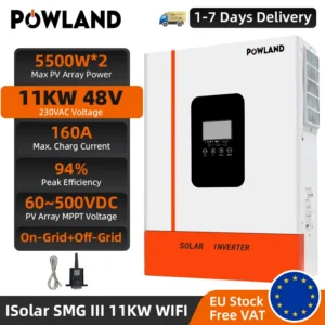 POWLAND 11KW 6.2KW 4KW Hybrid Solar Inverter 48V 24V 230V With Max 160A 120A MPPT Charge Controller PV Max 500V Support BMS EU - AliExpress 13 - Color : SMG III 11KW WIFI