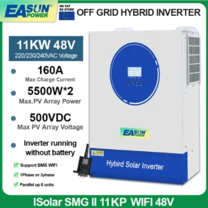 EASUN Power Hybrid Solar Inverter 11KW 48V Off Grid Inversor 6.2KW 220VAC 4KW 24V PV Input 500VDC 150A MPPT With WIFI BMS in EU - AliExpress 13 - Color : SMG-II-11KP-48V-WIFI - Output Voltage : 220-240V - Ships From : PL
