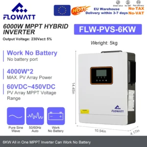 PowMr 6KW Hybrid Solar Solar Pure Sine Wave V duel PV Max 450VDC Solar Panel With WIFI Work No Battery for Water Pump - AliExpress 13 - Color : 6KW without WIFI - Output Voltage : 220-240V - Ships From : france - Input Voltage : Works without battery